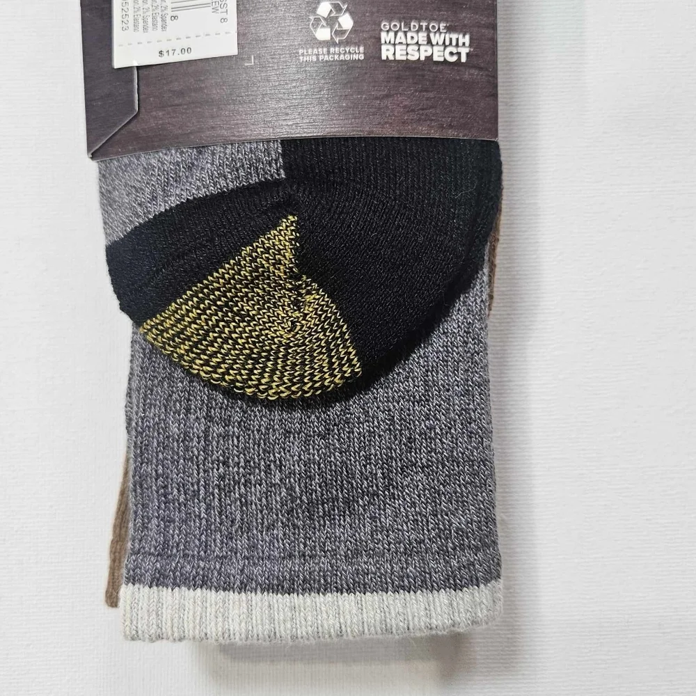 Goldtoe Socks Mens Winter Dress Socks OSFM 2 Pairs Moisture Wicking Arch Support